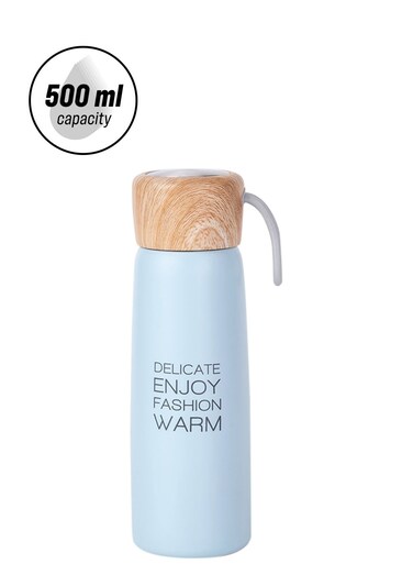 Concept Stainless Steel Thermal Travel Mug With Fox Shape Cover Sky Blue/Brown