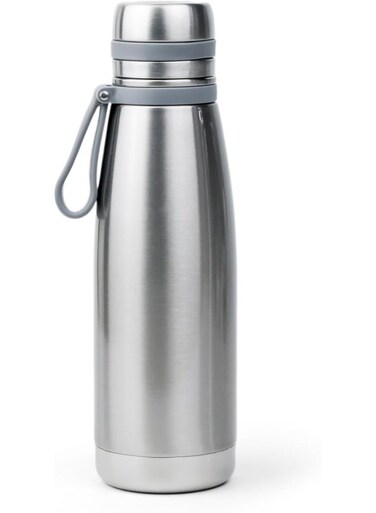 Elsa 653Ml Stainless Steel Vacuum Bottle - Double Wall Insulation For Hot And Cold Beverages - Comfortable To Hold - Easy To Carry - Indoor And Outdoor Use - Silver
