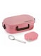 SONET 650ML Insulated Stainless Steel School Lunch Box with Spoon and Inner Stainless Steel Container 150ML Pink