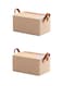 2Pcs Storage Bins with Metal Frame Fabric Storage Box with Handles Stackable Shelf Storage Baskets Yellow