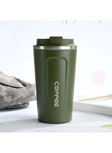 Noble Crest - Portable Coffee Mug - 17 oz Insulated Stainless Steel Tumbler Superior Insulation, Leakproof &amp; Spill-Proof Design. (Green)
