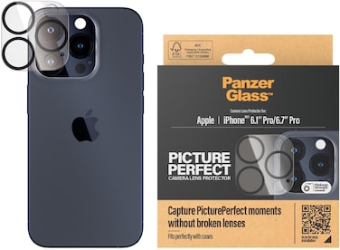 Panzerglass Picture Perfect Camera Lens Protector Compatible With iPhone 15 Pro / 15 Pro Max (2023), Shock Resistant, Scratch Resistant, Anti-Fingerprint, Zero Picture Distortion, Easy Install