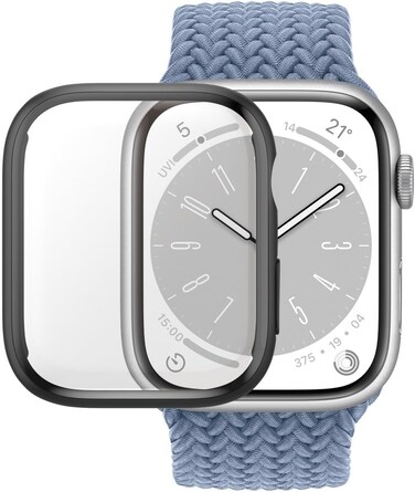 Panzerglass Full Body Screen Protector With D3O Compatible For Apple Watch Series 9 2023 41mm- Clear With Black Frame