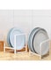 Dish Rack Kitchen Organizer, Plate and Bowl Drying Stand for Cabinet and Sink Storage, Durable Steel Plates and Tray Organiser Racks, Dishes Drainer Shelf, (2 Pack) (Whtie)
