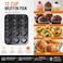 Non-Stick 12 Cup Muffin Tin Baking Pan &ndash; Premium Carbon Steel Cupcake Tray, Oven Safe Bakeware for Muffins, Cupcakes, Yorkshire Puddings &amp; More