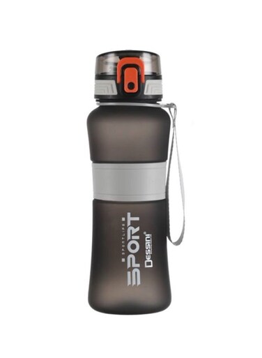 Water Bottle with Skid Free Sleeve Non-Toxic BPA Free - 650ml, Black