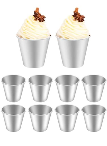 Pcs Pudding Molds Flan Molds for Baking Aluminum Baking Cups Muffin Tin Cupcake Mould Nonstick Souffle Darioles Mould