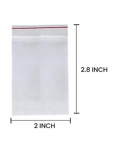 [100 Piece] 2" X 2.8" inches Clear Poly Reclosable Zipper Lock Bags - Resealable Plastic Zipper Bags for Samples, Candies, Craft supplies, Nuts, Slime and More