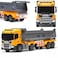 The Toys Home Licensed Scania P410 Dump Truck Toy with LED Lights Friction Powered Tipping Dump Bed Construction Vehicle Yellow and Grey