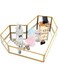 SYOSI Heart Shaped Vintage Mirror Tray, Elegant Glass Perfume Organizer, Decorative Metal Dresser Tray for Jewelry &amp; Makeup, Perfect for Bathroom &amp; Bedroom Decor