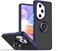 Honor 300 Ultra Case Cover Metal Ring Holder Grip Kickstand Car Magnetic Mount Shockproof Matte Hard Back Bumper Case for Honor 300 Ultra 5G Blue