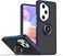 Honor 300 Ultra Case Cover Metal Ring Holder Grip Kickstand Car Magnetic Mount Shockproof Matte Hard Back Bumper Case for Honor 300 Ultra 5G Blue