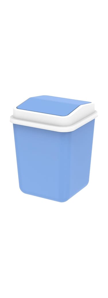 Cosmoplast 15L Swivel Waste Bin With Swing Lid, Sky Blue
