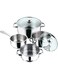 VINOD STAINLESS STEEL 6 PC COOKWARE SET WITH STEAMER, VICS06, SAUCEPAN - 16CM WITHOUT LID   CASSEROLE - 20 &amp; 24CM WITH GLASS LID   STEAMER INSERT - 20CM