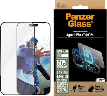 Panzerglass Matte Surface Screen Protector For Apple iPhone 16 Pro Max 6.9" 2024, Made For Gamers, High Touch Sensitivity, Drop/Scratch Protection, Edge To Edge Coverage, Easy Install, Clear