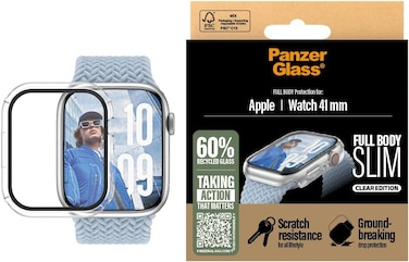 Panzerglass Snappie Full Body Screen Protector For Apple Watch Series 10 41mm 2024, Full Screen &amp; Frame Coverage, Drop/Impact/Scratch Protection, Easy Snap Installation -Transparent