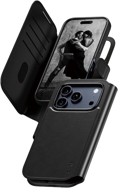 PanzerGlass iPhone 17 Pro Tango 2-In-1 Folio, Leather Wallet + Detachable Case With Magsafe, 4X Card Slots, Full 360 Drop &amp; Scratch Protection, Magnetic Wireless Charging Easy Install, Black