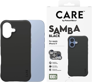 PanzerGlass iPhone 17 Magsafe Case Samba, 8-Ft Drop Protection Cover, Slim Thin Profile, Raised Camera Bezel, Magsafe Compatible - Black