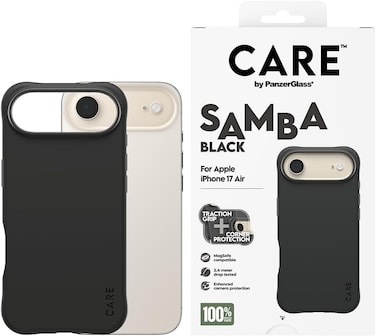 PanzerGlass iPhone 17 Air Magsafe Case Samba, 8-Ft Drop Protection Cover, Slim Thin Profile, Raised Camera Bezel, Magsafe Compatible - Black