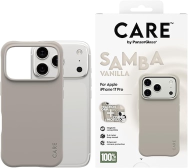 PanzerGlass iPhone 17 Pro Magsafe Case Samba, 8-Ft Drop Protection Cover, Slim Thin Profile, Raised Camera Bezel, Magsafe Compatible - Vanilla