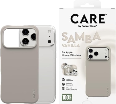 PanzerGlass iPhone 17 Pro Max Magsafe Case Samba, 8-Ft Drop Protection Cover, Slim Thin Profile, Raised Camera Bezel, Magsafe Compatible - Vanilla