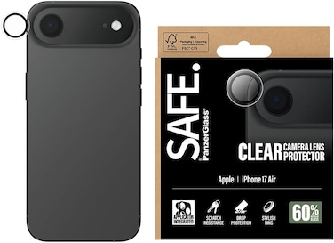 PanzerGlass Safe iPhone 17 Air Camera Lens Protector Hoops, Rings With High Clarity, Anti-Scratch Anti-Fingerprint, No Image Distortion, Easy Install, Transparent