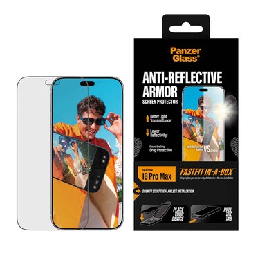 PanzerGlass iPhone 18 Pro Max Screen Protector PLATINUM   2x Stronger Glass, Advanced Drop &amp; Scratch Protection, Shock Absorption, FastFit In-A-Box Easy Install, Premium Screen Guard - Clear