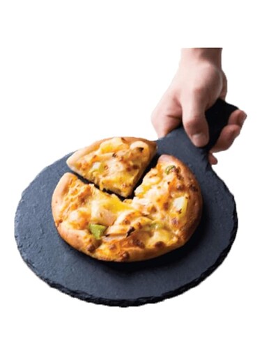 Raj slate paddle board round, 28 x 20 cm , Black , sl0015 , 1 pc