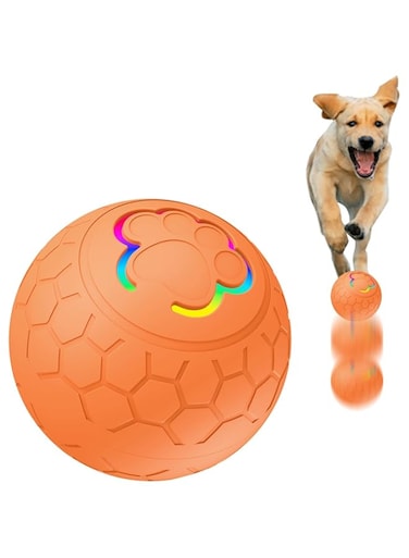 Interactive Dog Ball, 2.2" Sturdy Interactive Toy for Puppy, Small, and Medium Dogs, Active Rolling Ball for Dogs, USB Rechargeable, Smart Tennis Pets Chew Toys, Keeps Pets Entertained and Healthy