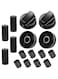 ALANX 4 Pack Black Universal Control Knobs, with 4 x Long adapters and 8 x Short adapters, Adaptors Knobs Kitchen Cooktop, Gas Stove &amp; Various Ovens, Precise Temperature Control (Black)