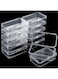 MNODWLOF 12 Pieces Small Plastic Boxes with Hinged Lids, Rectangle Clear Craft Storage Containers with Lids Plastic Boxes for Beads, Jewelry and Other Small Items(2.5 x 1.7 x 0.8 Inches)