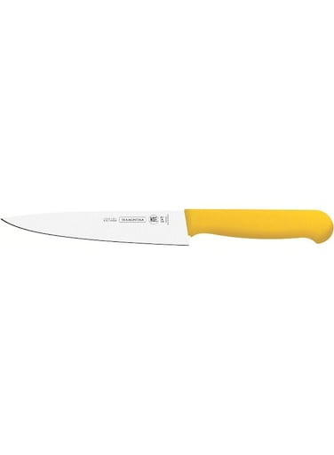 Professional 10 Inches Meat Knife with Stainless Steel Blade and Yellow Polypropylene Handle with Antimicrobial Protection