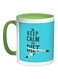 Keep Calm And Diet Printed Coffee Mug Blue/White/Green 11ounce