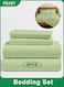 4-Piece Queen Size Disposable Bedding Set, Soft Breathable Travel Sheets with Quilt Cover &amp; Pillowcases, Lightweight Hygienic Bed Set for Hotels, Camping &amp; Trips (Green)