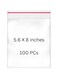 NICE PACK 100 Pieces 5.6 x 8 inches Clear Zip and Lock Bags - Resealable Plastic Zipper Bags