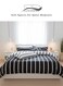 Home Queen Size 6 Piece:1 Duvet cover - 200*230cm.; 1 Flat sheet - 230*250cm.; 4 Pillow covers - 50*75cm, Striped Black and White Reversible Bedding Set.