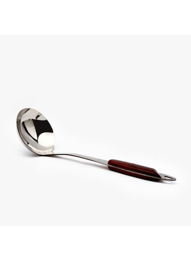 Stainless Steel Soup Spoon Brown Series Wooden Finish Pp Handle 31X9X7.5Cm Multicolor