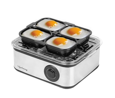 2-in1 Egg Boiler and Poacher 500-Watt (Black), Boil 8 eggs, Poach 4 eggs, Easy to clean  3 Boiling Modes, Stainless Steel Body and Heating Plate, Automatic Turn-Off