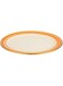 Harmony Ceramic Three Lines Round Plate- 15.25 Inches Orange And Gold Multi Color