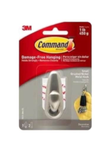 Command- Small Forever Classic Brushed Nickel Metal Hook