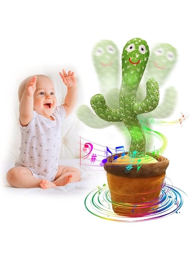seOSTO Talking Dancing Cactus Plush Toy, Dancing Cactus Toy, Electronic Plush Doll Gifts for International Children's Day Gifts