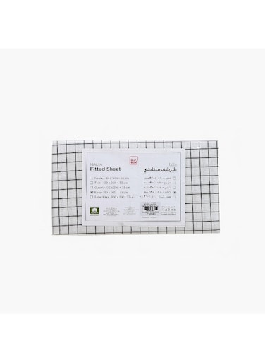 Box Malta Striped Printed Cotton King Fitted Sheet 200 x 33 x 180 cm