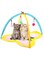 NeoStyle Cat Tent Activity Center with Hanging Balls,Cat Play Mat,Interactive Play Area Station for Cats,Foldable Cat Toy for Indoor Cats,Cat Bed Pad Blanket House(Yellow)