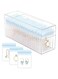 HOMEHIVE Acrylic Jewelry Organizer, Clear Jewelry Organizer Box with 20 Portable Jewelry bags, Travel Jewelry Case Jewelry Storage for Earrings/Rings/Necklaces for Women Girls, Blue