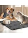 JanYoo Pet Food Mat, Dog Mat for Food and Water Bowl, Pet Bowl Mat, Pet Feeding Mat for Floor Non-Slip Waterproof Dog Cat Placemat Bowl Tray Cushion Pet Supplies Accessories (Grey,50&times;35cm）