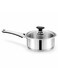 Mega Stainless Steel Sauce Pan, 20 cm (3 Ltr) with Glass Lid &acirc;&euro;&ldquo; Ergonomic Cool Handle, Sandwich Bottom, Sleek Modern Appearance, Ideal for Sauces, Soups &amp; More