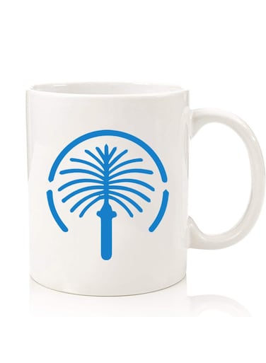 Premium Quality Two Sided Printed Coffee Mug Tea Cup For Home Office, Kids Men Women Palm Jumeriah Blue