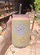 Cute Can-Shaped Ceramic Cup (Bunny &amp; Flower Design) - With Straw, Dishwasher/Microwave/Sterilizer Safe for Hot &amp; Cold Beverages