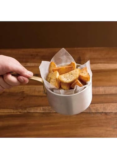 ROSSETTI INTELLIGENZA CASALINGHI Ottinetti Made in Italy   10cm Mini Cookware Deep Sauce Pan with Gold Handle   Sauciers &amp; Saucepan Perfect for Kitchen to Table Serveware in Vintage Cocotte Pot Design