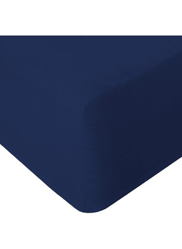 Xclusives Twin Fitted Sheet Navy Blue &acirc;&euro;&ldquo; 100 &Atilde;&mdash; 190 cm, 40 cm Deep Pocket, Soft Microfiber, Shrink Resistant, 1 Piece Fitted Bed Sheet